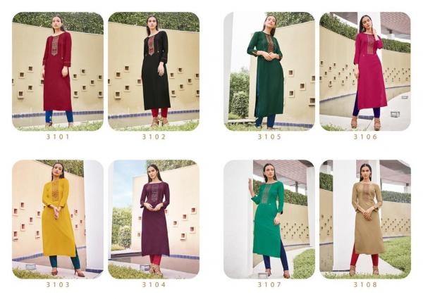 Rangoon Park 3 Rayon Designer Kurti